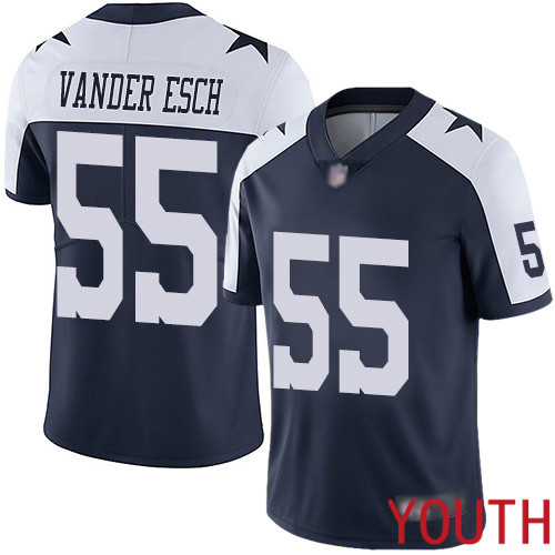 Youth Dallas Cowboys Limited Navy Blue Leighton Vander Esch Alternate #55 Vapor Untouchable Throwback NFL Jersey